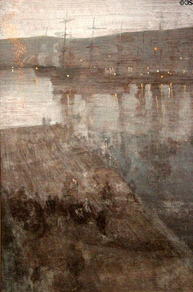 Nocturne in Blue & Gold: Valparaiso painting (c1867-74) by James McNeil Whistler at Smithsonian Freer Gallery of Art. Washington, DC.