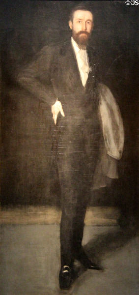 Arrangement in Black: Portrait of F.R. Leyland (Whistler's patron) painting (c1870-73) by James McNeil Whistler at Smithsonian Freer Gallery of Art. Washington, DC.