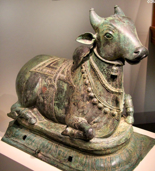 Bronze Nandi the Bull (12thC) from India at Smithsonian Freer Gallery of Art. Washington, DC.