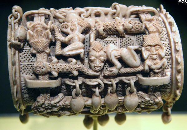 Ivory bracelet (16th C) by Yoruba peoples of Owo region of Nigeria at National Museum of African Art. Washington, DC.