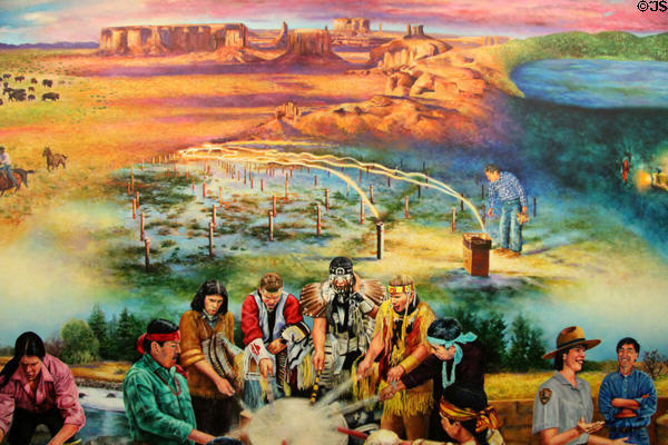 Guardians of the Past painting (2000) by Daniel Galvez at Interior Department. Washington, DC.