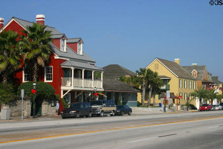 Menendez Avenue streetscape facing Matanzas River. St Augustine, FL.