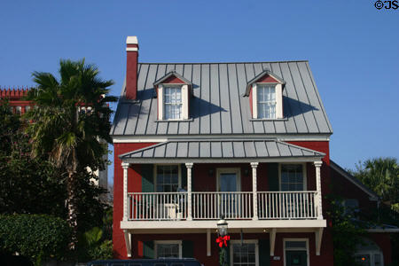 Red house at 46 Menendez Avenue. St Augustine, FL.
