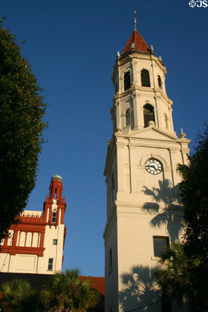 Towers of St. Augustine Cathedral & 24 Cathedral Place. St Augustine, FL.