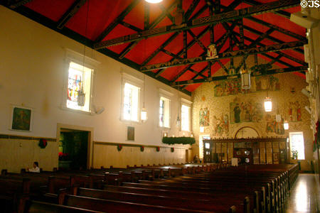 Interior overview of St. Augustine Cathedral with stained glass by Mayer & Co. of Munich. St Augustine, FL.