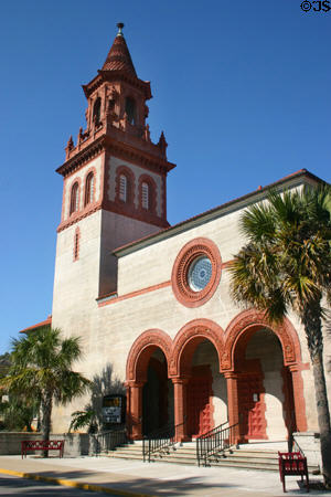 Grace United Methodist Church (1887). St Augustine, FL. Style: Spanish Renaissance. Architect: Carrère & Hastings. On National Register.