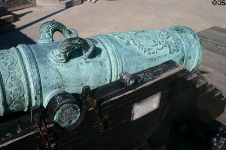 Part of cannon collection at Castillo de San Marcos. St Augustine, FL.
