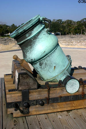 Mortar in cannon collection at Castillo de San Marcos. St Augustine, FL.
