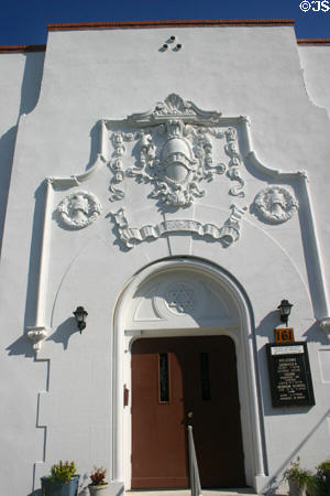 White plaster Sons of Israel synagogue (1923) (161 Cordova St.). St Augustine, FL.
