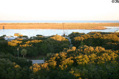 View to sea from top of St. Augustine Lighthouse. St Augustine, FL.