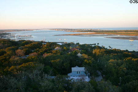 View to Usina Bridge from top of St. Augustine Lighthouse. St Augustine, FL.