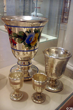 Silvered glass (1850-70s) [aka mercury glass] at Lightner Museum. St Augustine, FL.