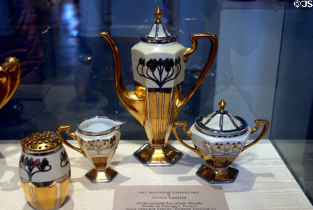 Art Nouveau coffee set (1910) painted by Adolph Richter of Chicago on Limoges porcelain blank at Lightner Museum. St Augustine, FL.