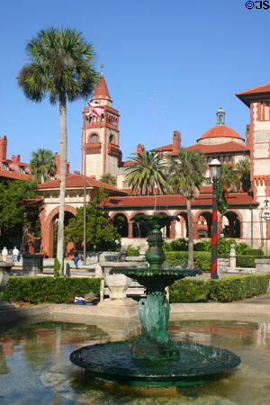 Fountain before Ponce de Leon Hotel. St Augustine, FL.
