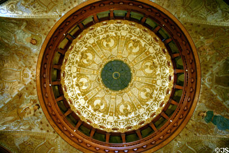 Interior of dome in lobby of Ponce de Leon Hotel. St Augustine, FL.