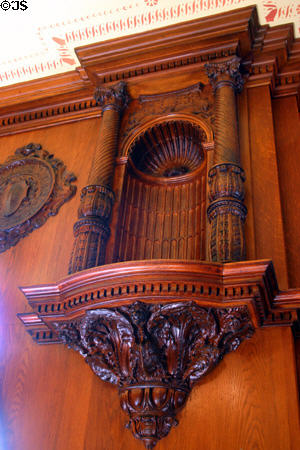 Oak niche carved in Ponce de Leon Hotel. St Augustine, FL.