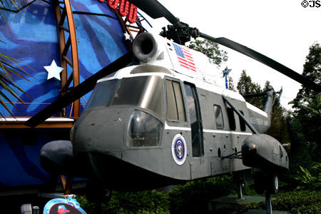 Presidential helicopter used in several movies beside Planet Hollywood at Downtown Disney. Disney World, FL.