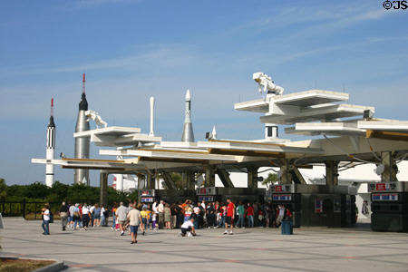Entrance gates at Kennedy Space Visitor Center. FL.