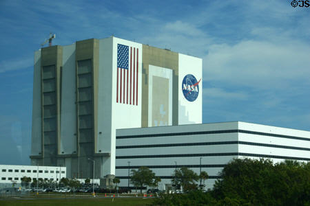 Vehicle Assembly Building with world's tallest doors at Kennedy Space Center. FL.