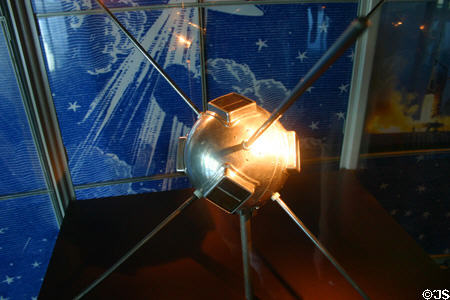 Model of Vanguard I, America's first satellite launched March 17, 1958, at Kennedy Space Center. FL.