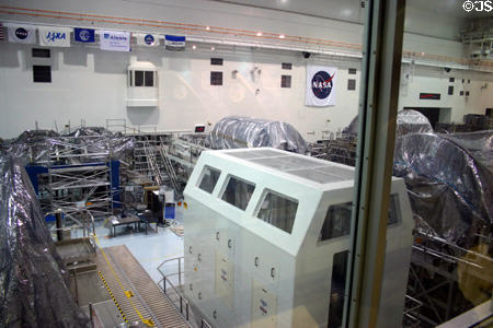 Room where International Space Station modules are tested at Kennedy Space Center. FL.