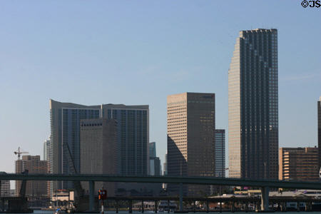 Skyline of Miami with One Miami, Intercontinental, Citigroup, & Wachovia buildings. Miami, FL.