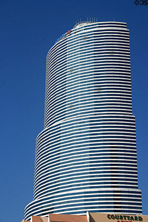 Curved facade of Bank of America Tower. Miami, FL.
