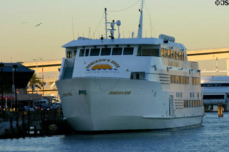 Horizon's Edge Casino Cruise Boat moored at Bayfront Park. Miami, FL.