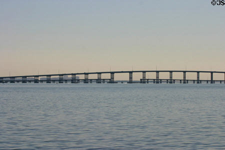 Rickenbacker Causeway over Biscayne Bay. Miami, FL.