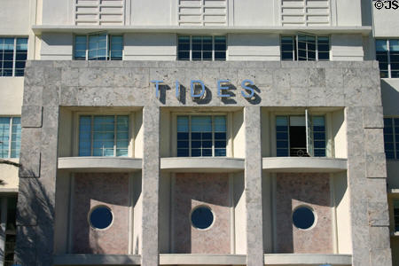 Tides Hotel portals on facade. Miami Beach, FL.