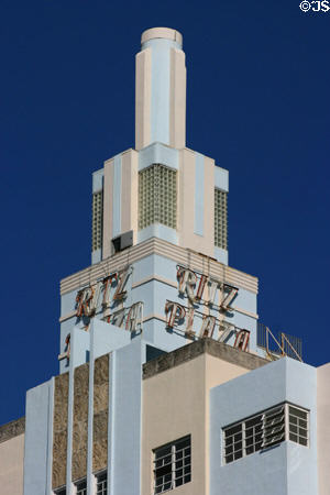 Ritz Plaza Hotel (1940) (1701 Collins Ave.). Miami Beach, FL. Style: Art Deco. Architect: Lawrence Murray Dixon.