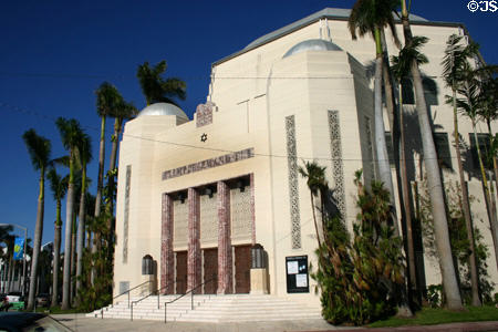 Temple Emanu-El (1947) (1701 Washington Ave.). Miami Beach, FL. Style: Art Deco. Architect: Albert Anis & Charles Greco.