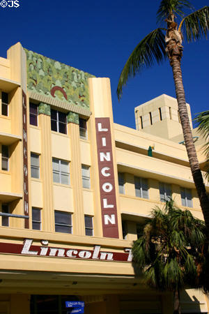 Lincoln Theater (1936) (541 Lincoln Road). Miami Beach, FL. Style: Art Deco. Architect: Thomas W. Lamb & Robert E. Collins.