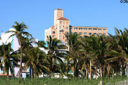 Former Blackstone Hotel (1929) (800 Washington Ave.) served Jewish clientele who were barred elsewhere & site where George Gershwin composed Porgy and Bess. Miami Beach, FL. Architect: Kingston Hall.