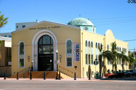 Jewish Museum of Florida in former Synagogue (1936) (301 Washington Ave.). Miami Beach, FL. Style: Art Deco. Architect: Henry Hohauser. On National Register.