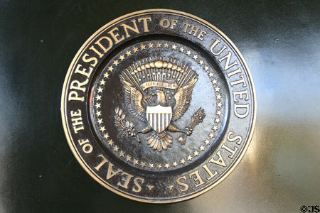 Presidential seal on Ferdinand Magellan rail car at Gold Coast Railroad Museum. Miami, FL.