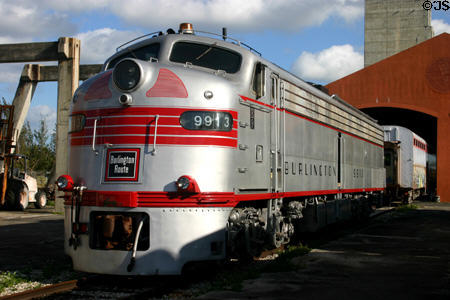 Chicago Burlington & Quincy Railroad (CB&Q) E-9A #9913 diesel locomotive at Gold Coast Railroad Museum. Miami, FL.