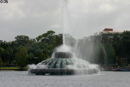 Fountain on Lake Eola. Orlando, FL.