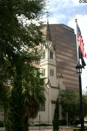 St Lukes Cathedral tower & Am South Bank building. Orlando, FL.