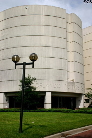 Orlando Science Center cylindrical entrance in Loch Haven Park. Orlando, FL.