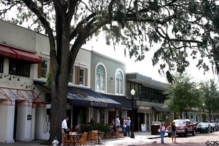 Shops on main street of Winter Park suburb. Orlando, FL.