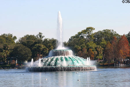 Fountain in Lake Eola. Orlando, FL.