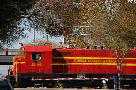 Florida Central Railroad locomotive traverses Orlando. Orlando, FL.