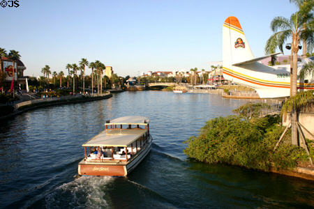 Canal transportation between attractions & Grumman Albatross at Universal City Walk. Orlando, FL.