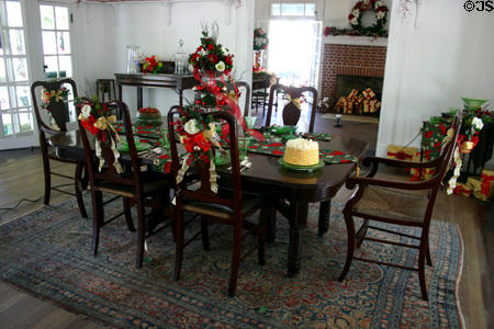 Dining room in Edison's Seminole Lodge. Fort Myers, FL.