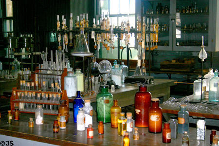 Interior of Edison's chemical lab, preserved as was the day Edison shut down the project. Fort Myers, FL.