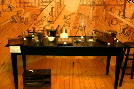 Laboratory table in the museum at the Edison Winter Estate. Fort Myers, FL.