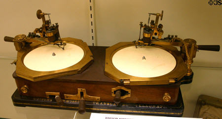 Edison Embossing Translating Telegraph precurssor of the phonograph at Edison Estate Museum. Fort Myers, FL.