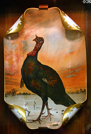 Turkey platter designed for President Rutherford B. Hayes by Theodore Davis of Haviland & Co. (c1880) at Edison Estate Museum. Fort Myers, FL.