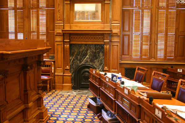 Senate fireplace in Georgia State House. Atlanta, GA.